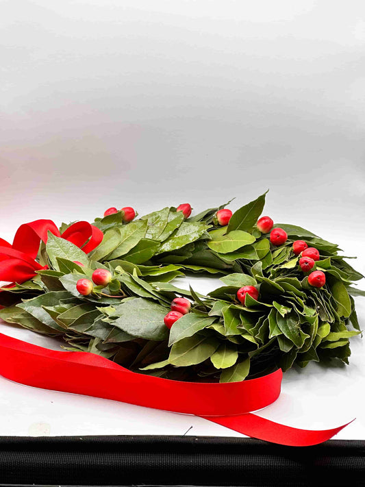 Corona d'Alloro con Bacche di Iperico