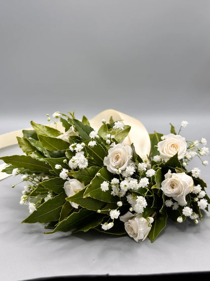 Bracciale d’alloro per laurea con decorazione floreale